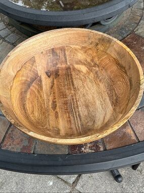 Handcrafted Wooden Serving Bowl - Natural Brown
